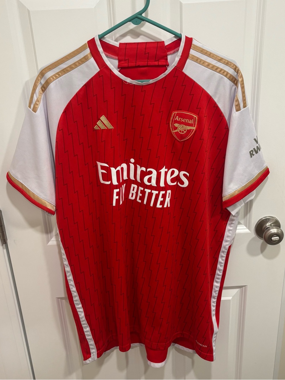 Arsenal Emirates Fly Better SAKA Adidas AeroReady Home Jersey Men's U.S. 4XL